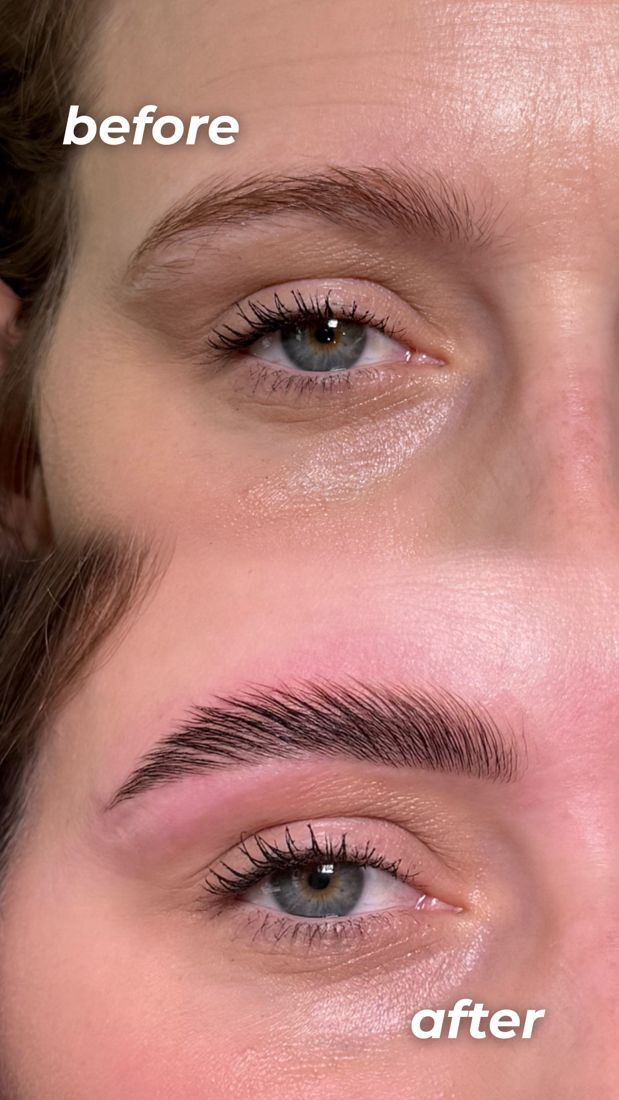 Permanent Sergienko — before and after brow work